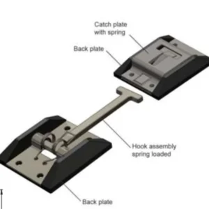 130mm T Latch set Stainless Steel